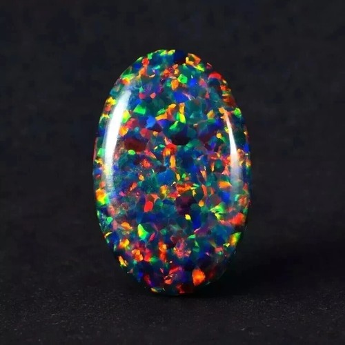 Natural black fire - opal, oval