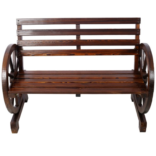 Person outdoor bench rustic - 2-person,