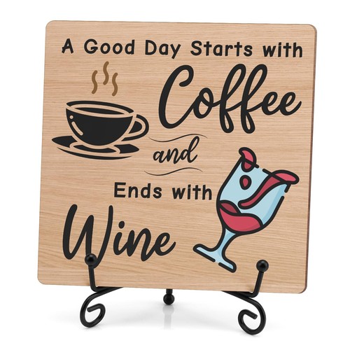 Coffee and wine desk decor - wine,