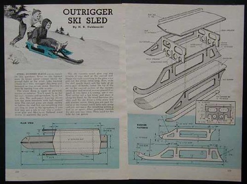 Snow ski sled - snow, outriggers