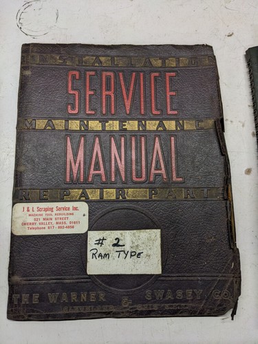 Warner swasey service manual - swasey,