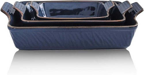 3pc ceramic bakeware - ceramic, set