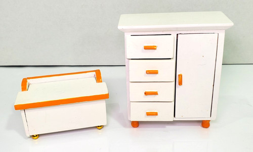 Wooden armoire and - wooden, chest