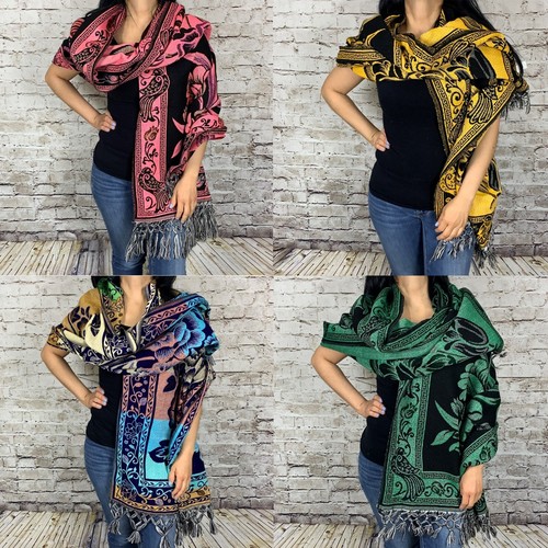 Mexican rebozo floral shawl - mexican,