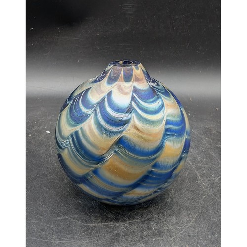 Iridescent art glass oil lamp - iridescent,