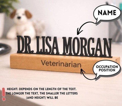 Custom desk name plate - desk, modern