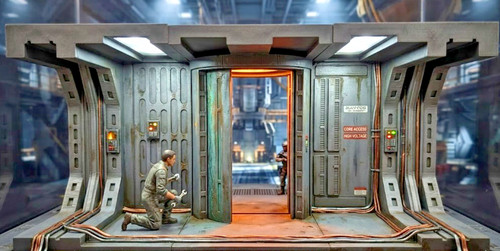Sci hallway diorama - 1:12, sci-fi