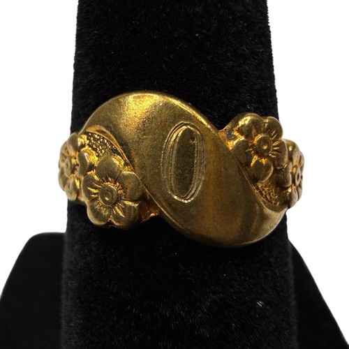 Vintage seta gold tone floral - gold,