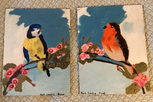 Pair vtg folk art - pair,