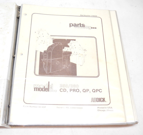 Dick 176035 parts catalog - dick,