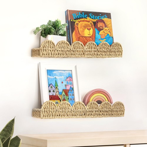 Scalloped nursery bookshelf - scalloped,