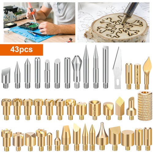 43pcs brass pyrography - brass, tips
