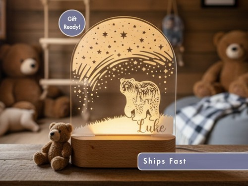 Bear custom name light - bear,