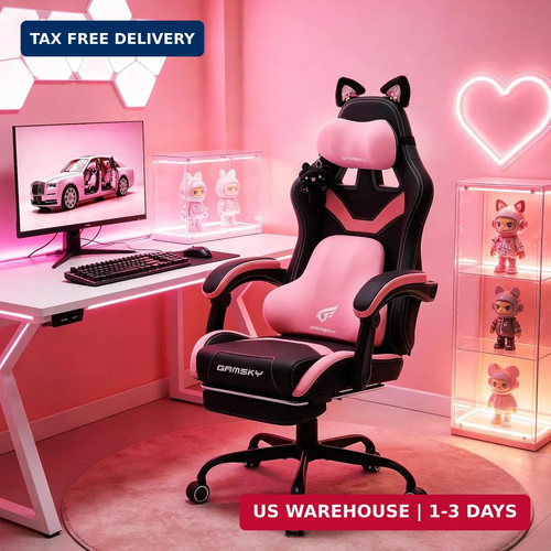 Ergonomic gaming chair cat - chair, w/