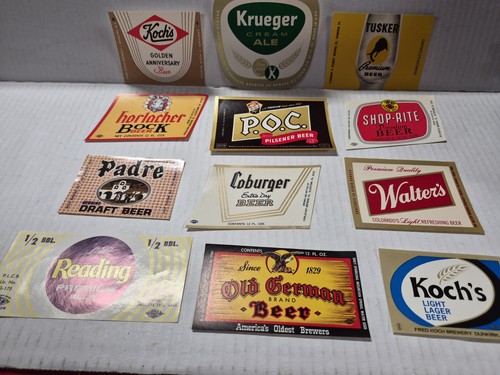 Vintage beer labels unused - vintage, 12