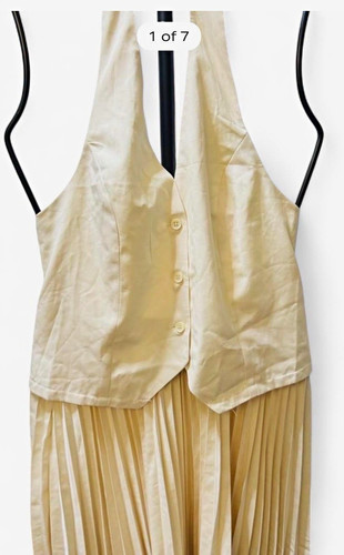 Shein womens beige 2pc halter - beige,