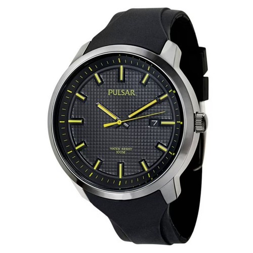 Pulsar men black dial - dial, quartz