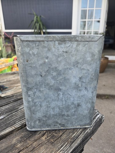 Vintage galvanized metal tin - vintage,