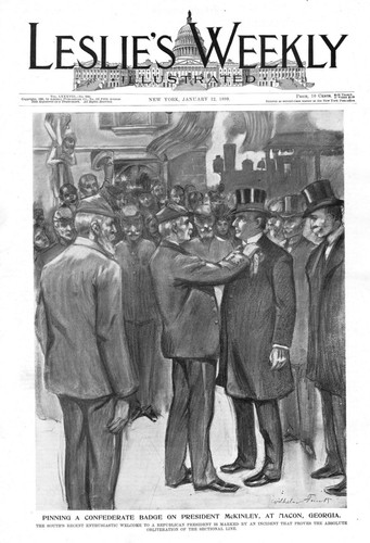 Pinning confederate badge on - badge,