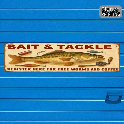 Vintage bass fish metal wall - metal,