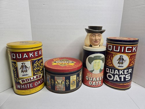 Vintage quaker oats tin can - quaker,