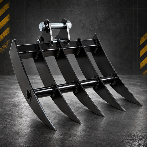 Mini excavator rake attachment - rake,