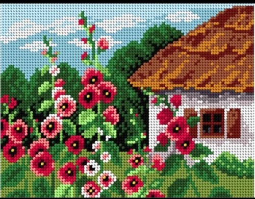 Printed needlepoint tapestry