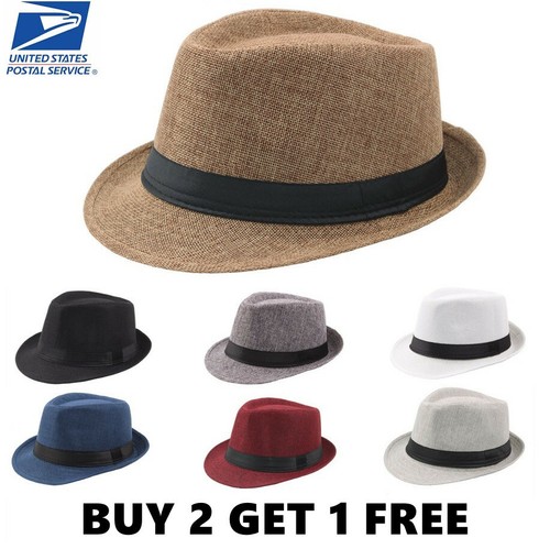 Men women straw fedora hat - men,