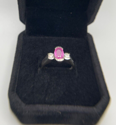 14k wht gold pink - pink, saphire
