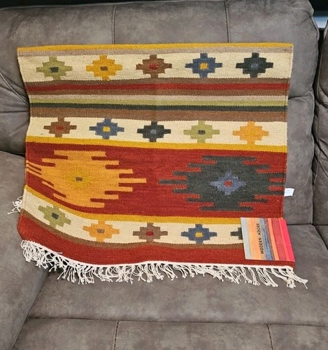 Modern adobe wool - rug, 30"