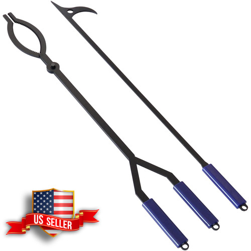 40in firewood tongs and poker - 40in,