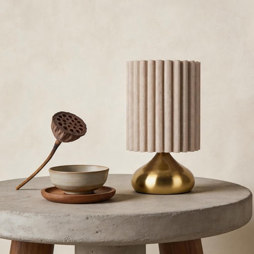 Brass metal table lamp - metal,