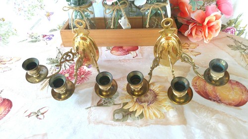 Vintage brass candle wall - vintage,