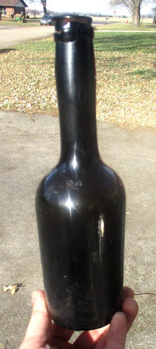Scarce black glass pontil - black,