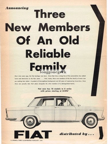 1960 fiat 1100 - fiat, car