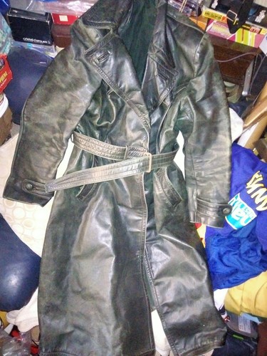 German green leather - leather, trench