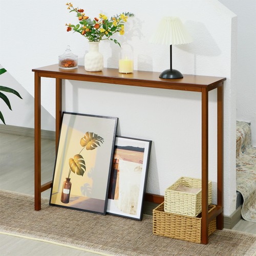 Bamboo narrow console table - bamboo,