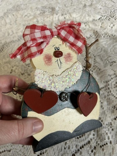 Handmade wooden snowman - wooden,