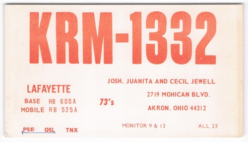 Vintage krm 1332 radio qsl - krm-1332, cb
