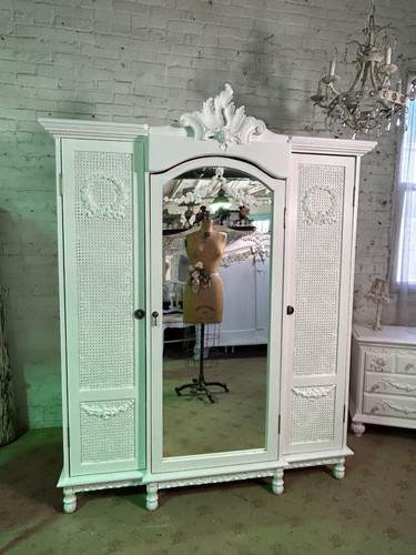 French armoire painted cottage - painted,