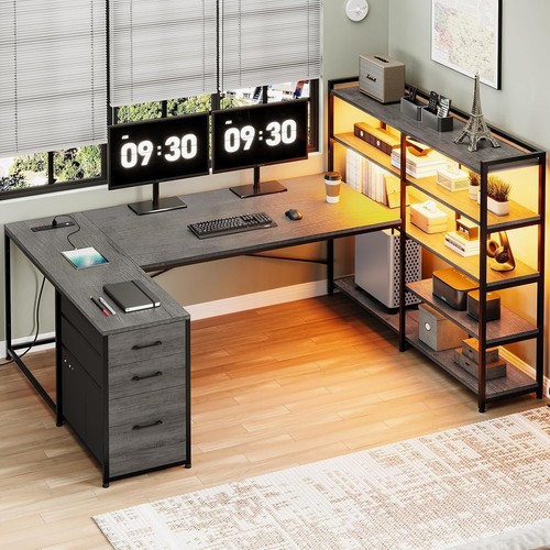 Shaped corner computer desk - u,