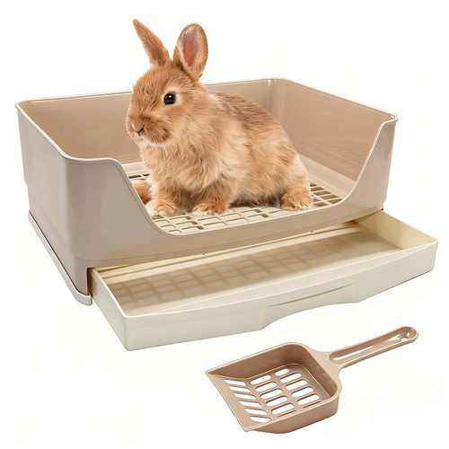 Large rabbit litter box with - litter,