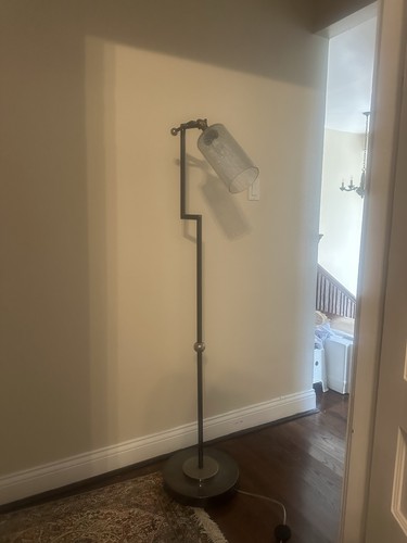 Black metal floor lamp - black,