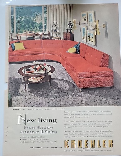 1953 kroehler mid century red - kroehler,