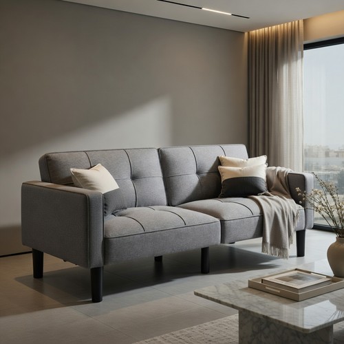 Full modern linen - modern, futon