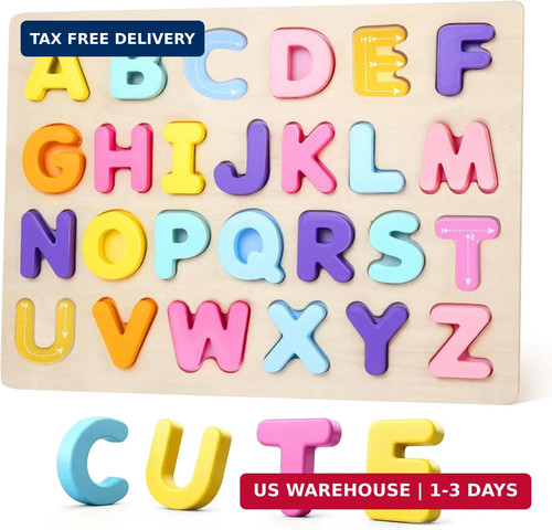 Alphabet puzzles wooden for - wooden,