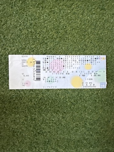 2002 mma pride 23 ticket - pride,