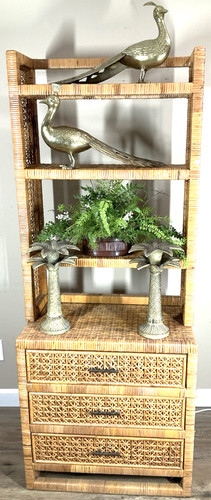 Wicker rattan hutch shelf - rattan, unit