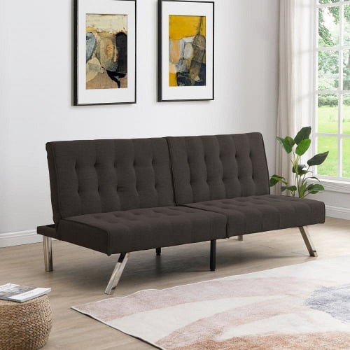 Modern linen futon sofa bed - modern,