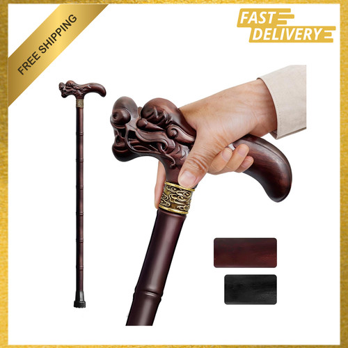 Wooden walking cane with - wooden,